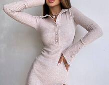 Трикотажна сукня з комірцем Трикотажна сукня з комірцем | PUSHKA SHOP