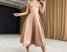 Платье-миди с корсетным верхом  | PUSHKA SHOP