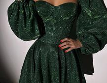 Сяюча корсетна сукня бюстьє з подвійною спідницею  | PUSHKA SHOP