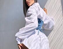 Приталена сорочка + корсет декорований камінцями Ручна робота Приталена сорочка + корсет декорований камінцями Ручна робота | PUSHKA SHOP