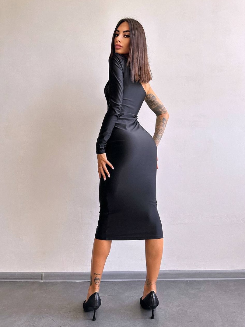 Сукня міді  із вставками сітки  | PUSHKA SHOP