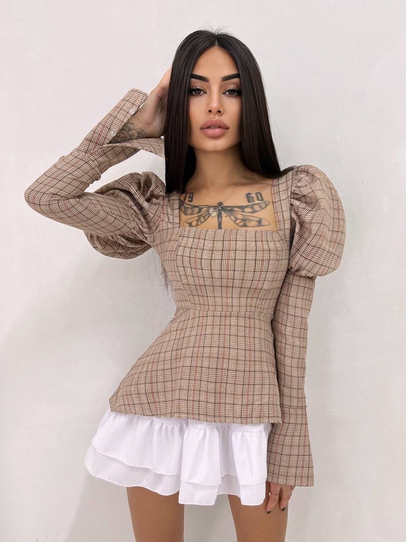 Сукня з об'ємними рукавами + спідниця з воланами | PUSHKA SHOP