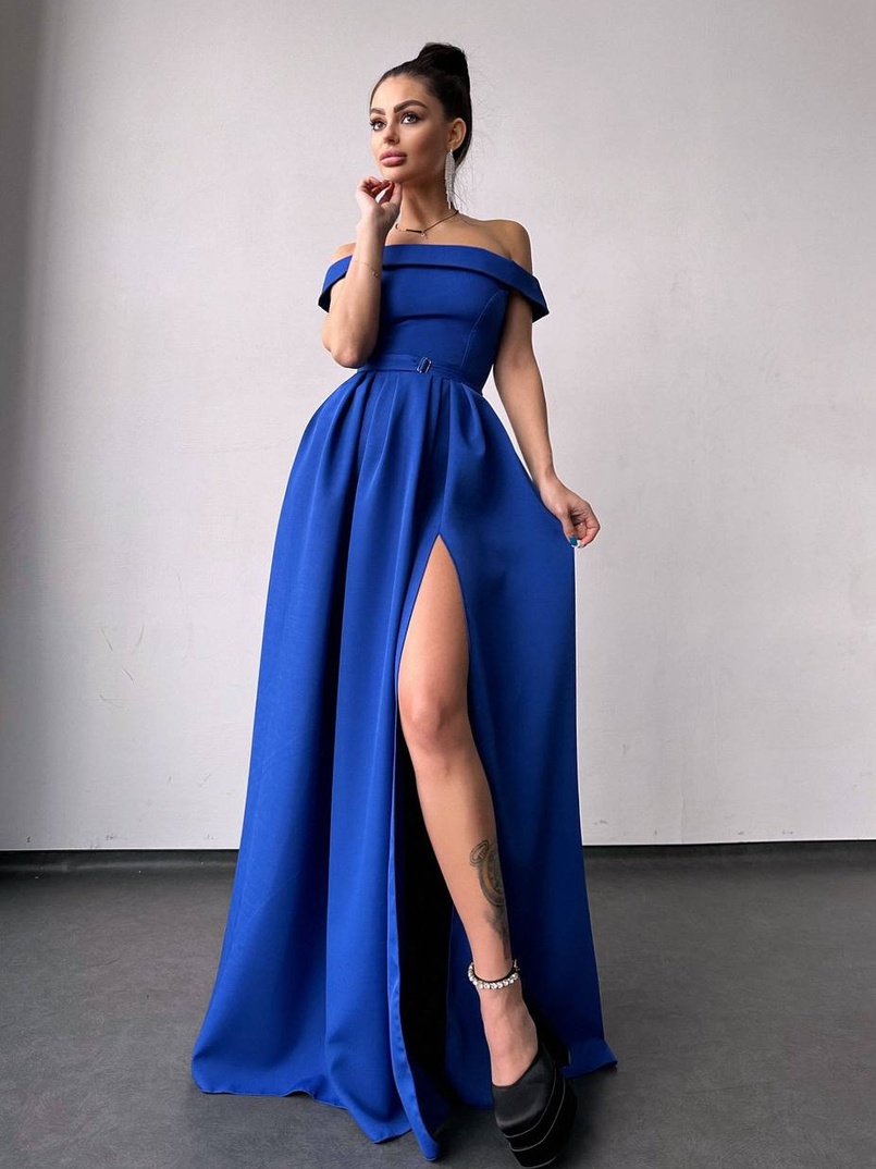 Сукня максі з відкритими плечима  | PUSHKA SHOP