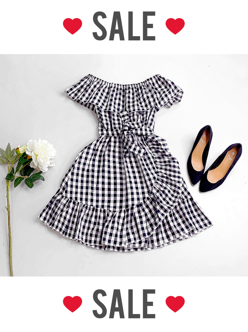 Хлопковое летнее платье в клетку Хлопковое летнее платье в клетку | PUSHKA SHOP