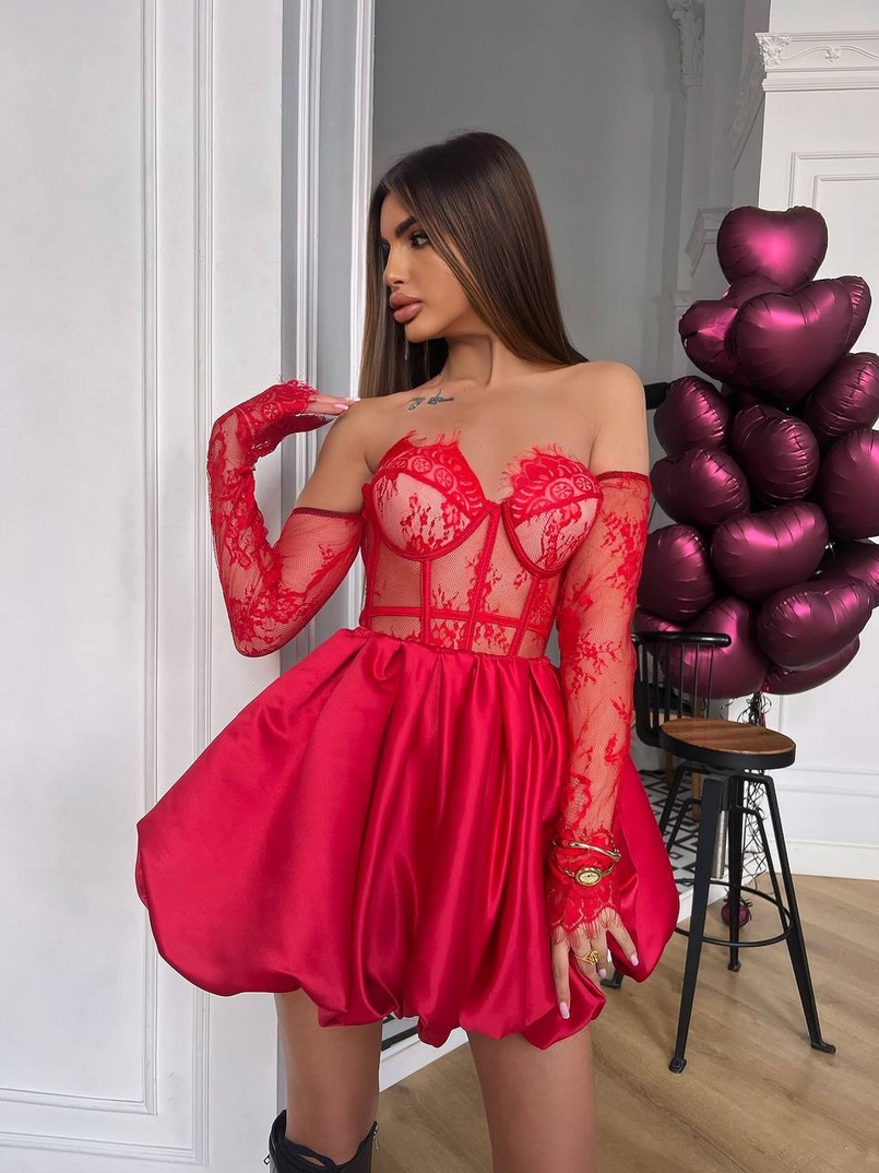 Комплект : мереживний корсет  з чашечками+ спідниця балон  | PUSHKA SHOP