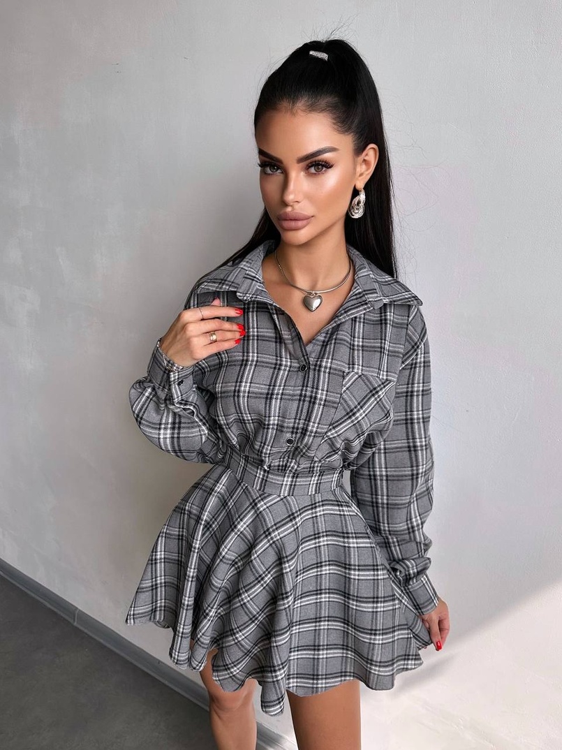 Комплект: сорочка + спідниця у клітинку Комплект: сорочка + спідниця у клітинку | PUSHKA SHOP