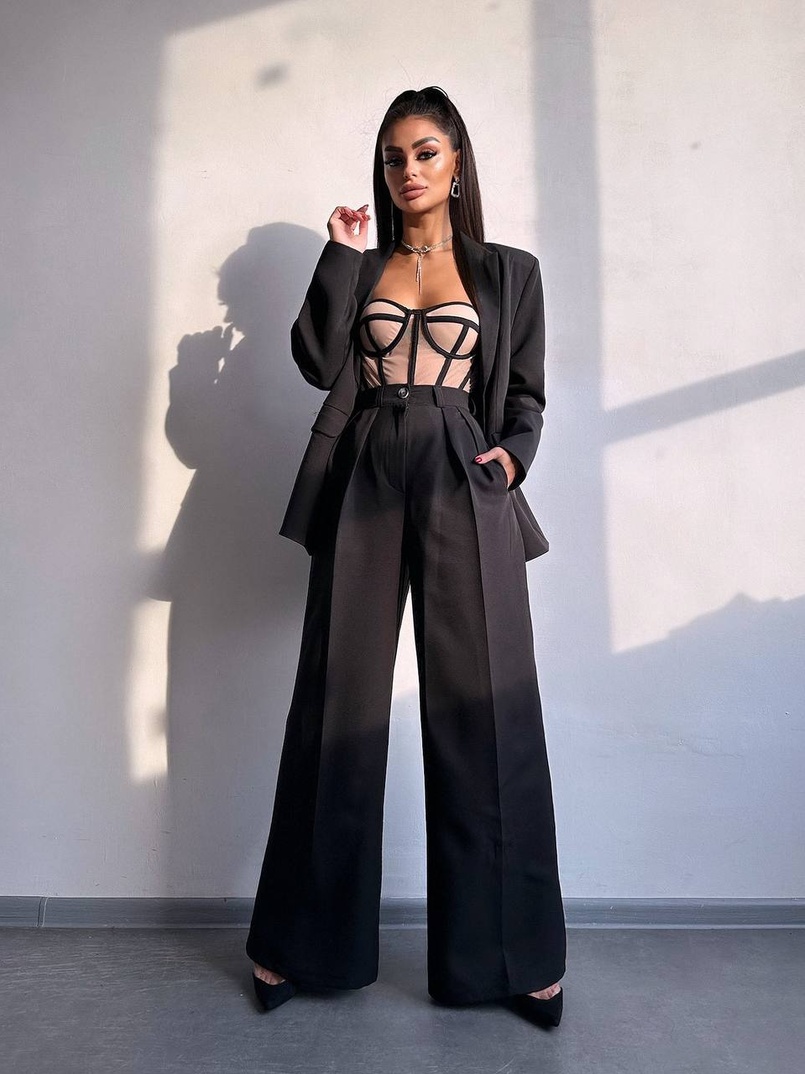 Костюм: піджак на підкладці, штани+ корсет Костюм: піджак на підкладці, штани+ корсет | PUSHKA SHOP