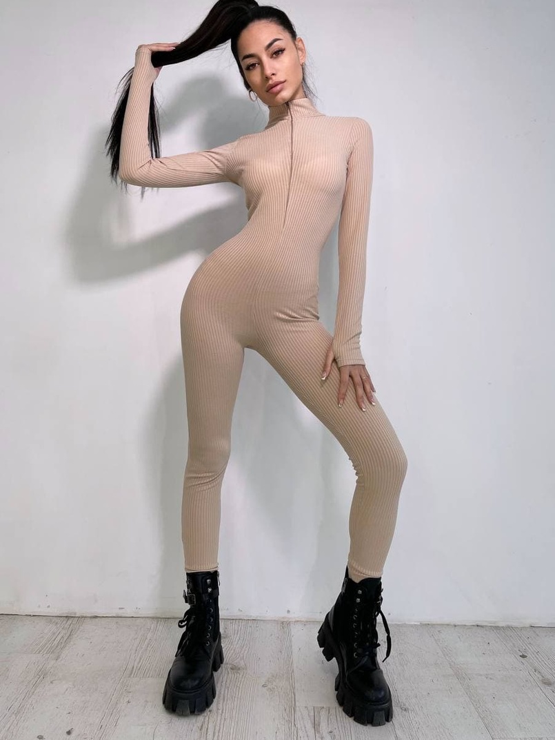 Трикотажный облегающий комбинезон  | PUSHKA SHOP