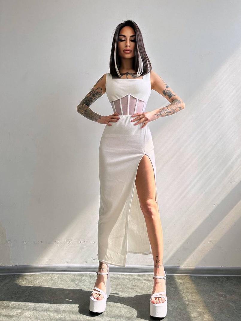 Сукня-міді з елементами корсету Сукня-міді з елементами корсету | PUSHKA SHOP