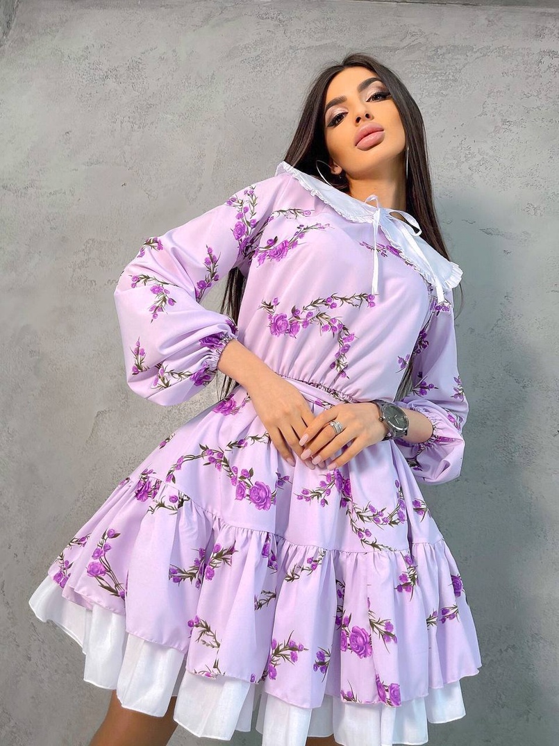 Платье со съёмным воротничком и подъюбником Платье со съёмным воротничком и подъюбником | PUSHKA SHOP