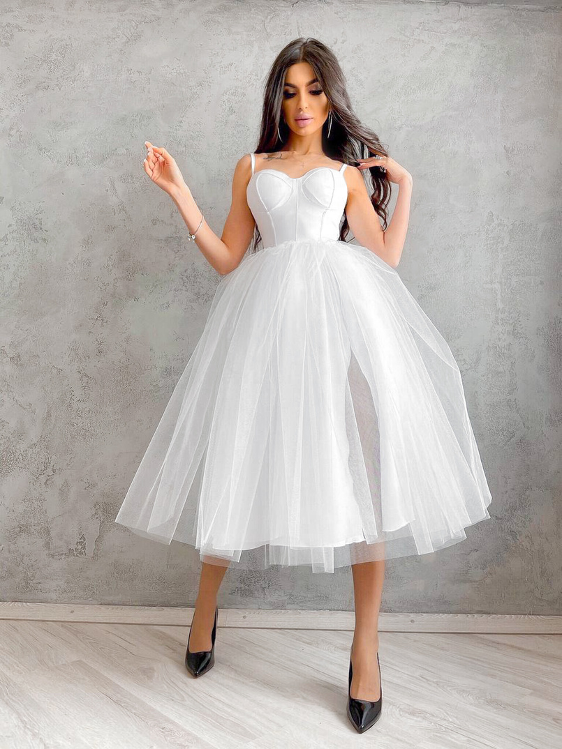 Платье-бюстье с чашечками и пышной юбкой Платье-бюстье с чашечками и пышной юбкой | PUSHKA SHOP