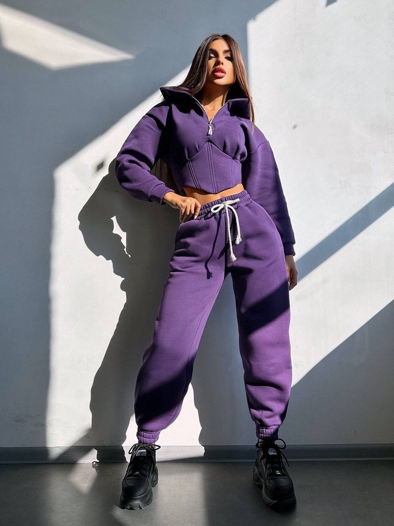 Комплект на флісі : худі з елементами корсету + штани Комплект на флісі : худі з елементами корсету + штани | PUSHKA SHOP