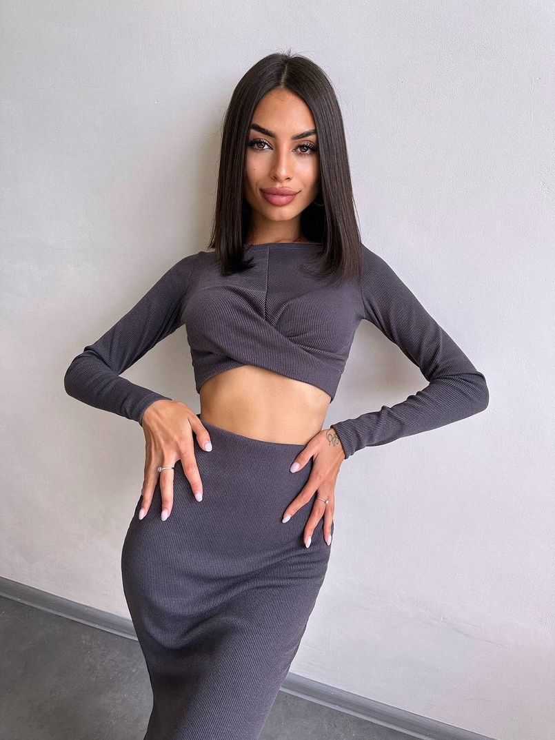 Комплект: топ + спідниця с розрізами Комплект: топ + спідниця с розрізами | PUSHKA SHOP