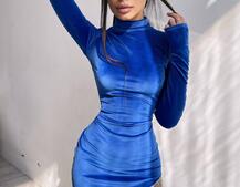 Оксамитова сукня, декорована бахромою зі страз | PUSHKA SHOP