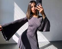 Трикотажна сукня зі шнурівкою на спинці    | PUSHKA SHOP