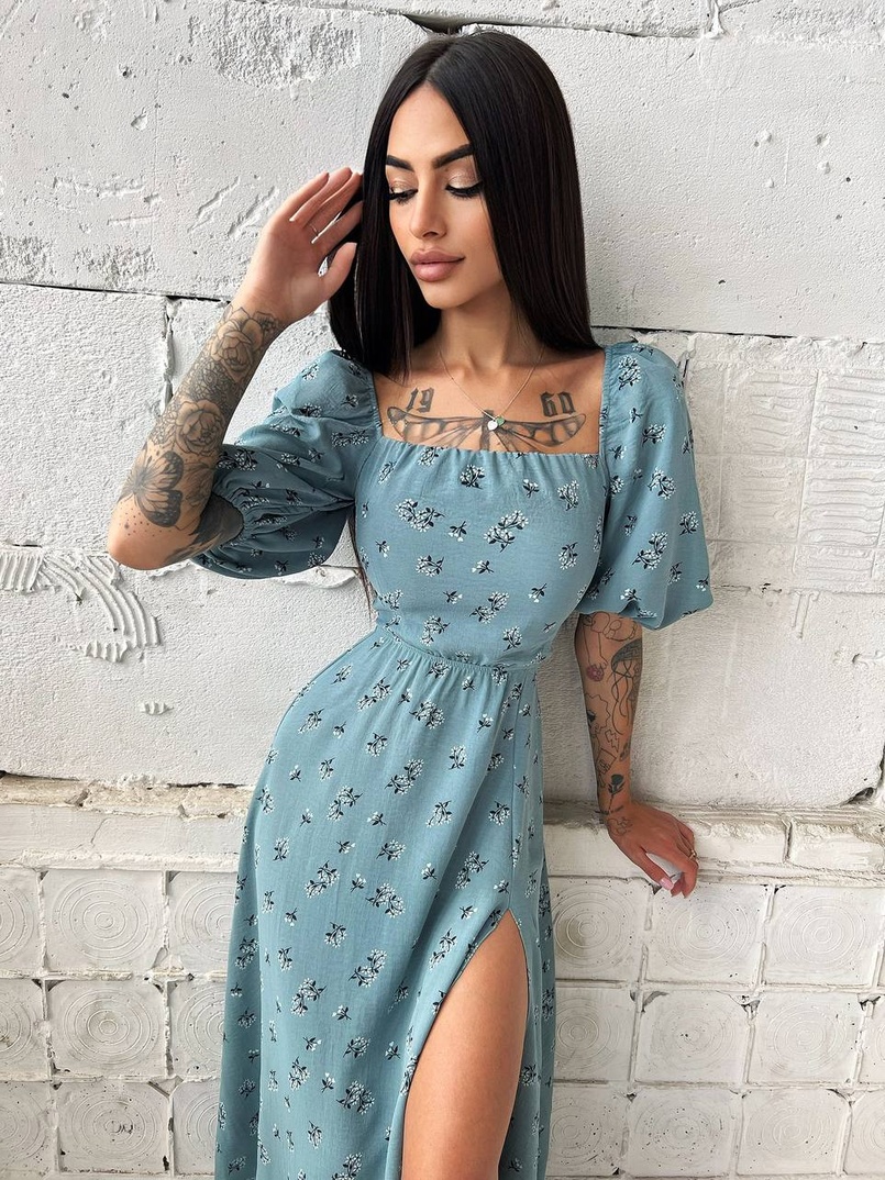 Платье миди со шнуровкой на спинке  | PUSHKA SHOP