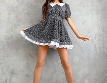 Цветочное шифоновое платье с воротничком   Цветочное шифоновое платье с воротничком   | PUSHKA SHOP