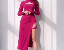 Облягаюча сукня міді цікавого крою | PUSHKA SHOP