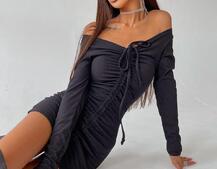 Платье-мини с затяжкой  Платье-мини с затяжкой  | PUSHKA SHOP