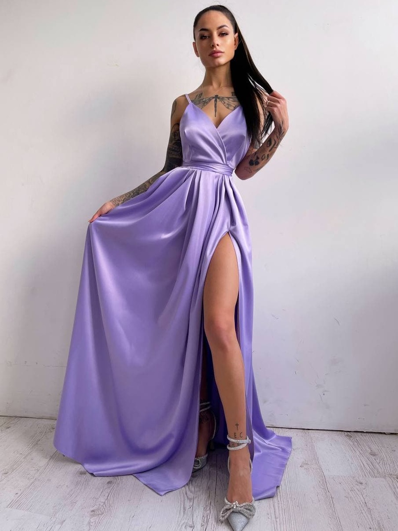 Платье макси с разрезом на юбке и запахом на груди   Платье макси с разрезом на юбке и запахом на груди   | PUSHKA SHOP