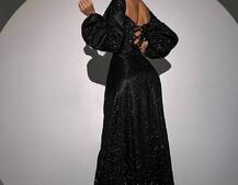 Сяючий комплект: корсет + спідниця  максі з драпіруванням | PUSHKA SHOP