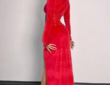 Оксамитова сукня міді з розрізом + атласний корсет Оксамитова сукня міді з розрізом + атласний корсет | PUSHKA SHOP