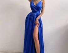 Платье макси с разрезом на юбке и запахом на груди   Платье макси с разрезом на юбке и запахом на груди   | PUSHKA SHOP