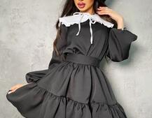 Платье со съёмным воротничком и подъюбником   Платье со съёмным воротничком и подъюбником   | PUSHKA SHOP