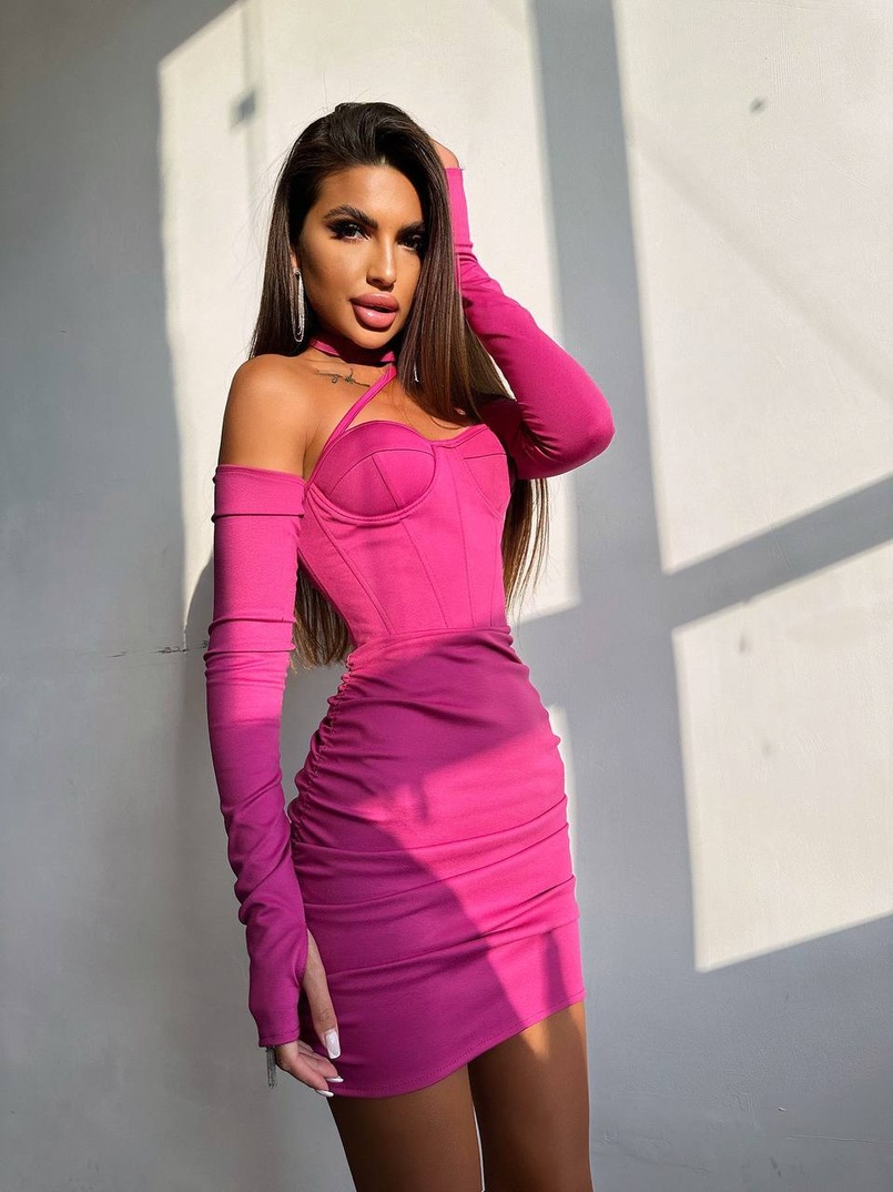 Корсетна сукня міні з філіжанками  | PUSHKA SHOP