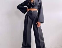 Брючный костюм с широкими штанами  | PUSHKA SHOP