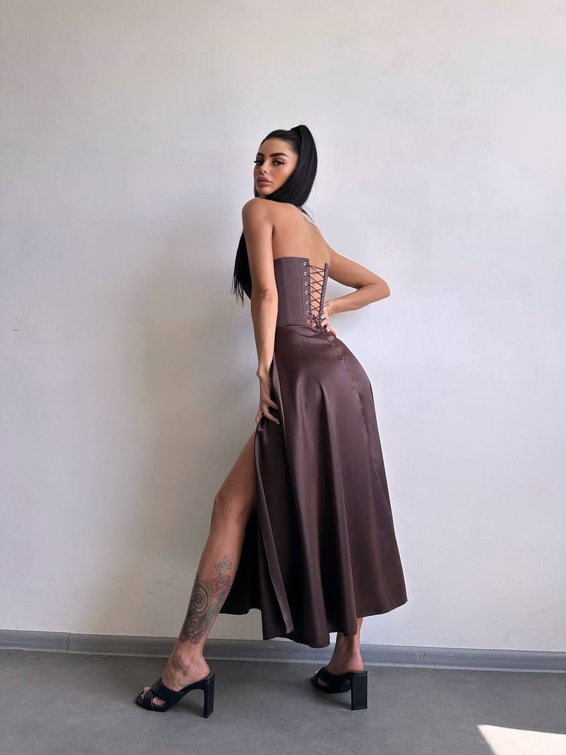 Корсетна сукня міді  | PUSHKA SHOP