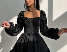 Корсетна сукня  з пишною подвійною спідницею та рюшами  | PUSHKA SHOP