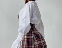 Комплект: рубашка + юбка в складку с отстегивающимся карманом  Комплект: рубашка + юбка в складку с отстегивающимся карманом  | PUSHKA SHOP