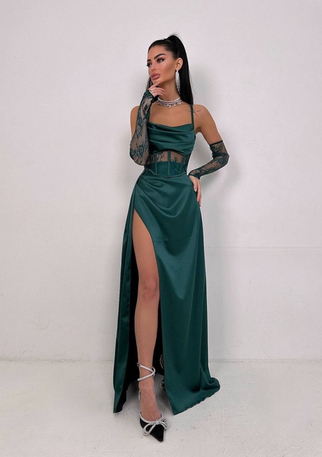 Комплект: корсет+ рукавички + спідниця максі | PUSHKA SHOP