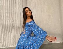 Сукня з воланами та шнурівкою  по спинці | PUSHKA SHOP