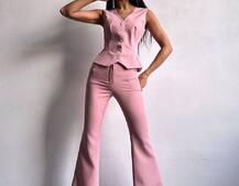 Костюм: піджак на підкладці, штани кльош+ жилет  | PUSHKA SHOP