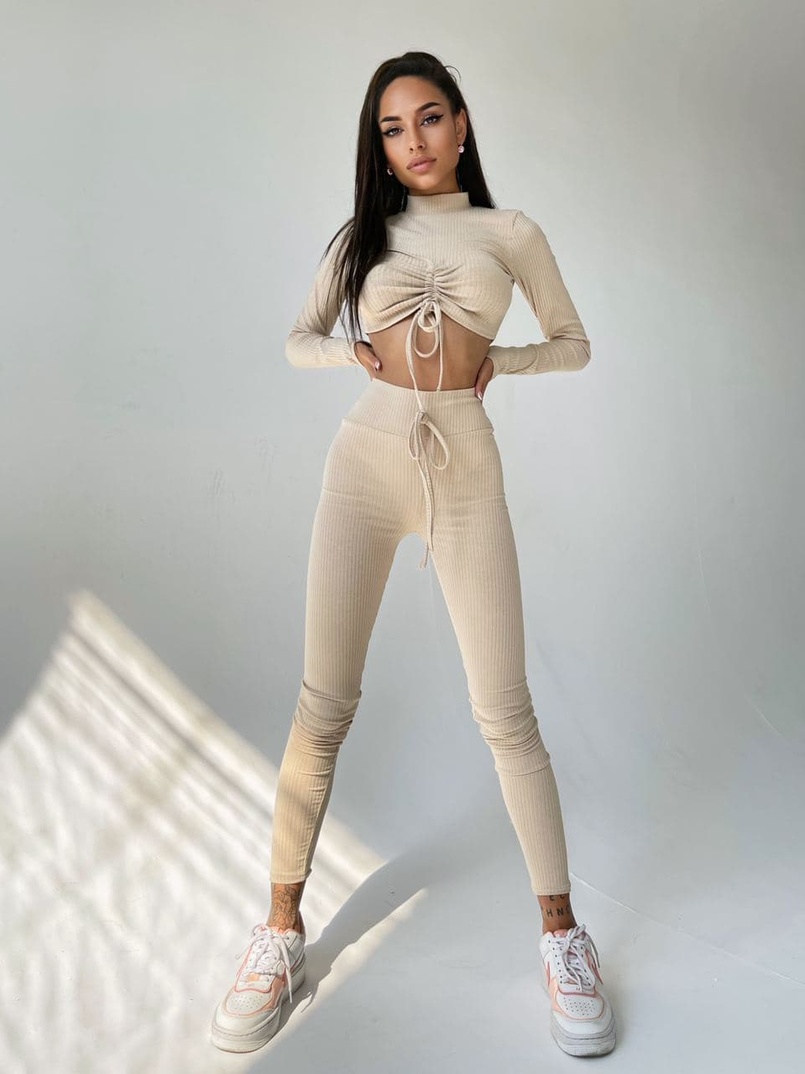 Трикотажный комплект: топ + леггинсы    | PUSHKA SHOP