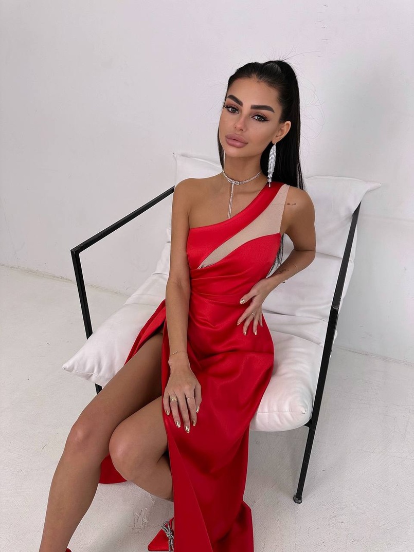 Атласна сукня максі  | PUSHKA SHOP