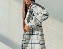 Кашемировая рубашка в клетку с капюшоном  | PUSHKA SHOP