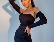 Корсетное платье,декорированное стразами   | PUSHKA SHOP