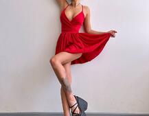 Шовкова сукня з пишною спідницею та шнурівкою на спинці | PUSHKA SHOP