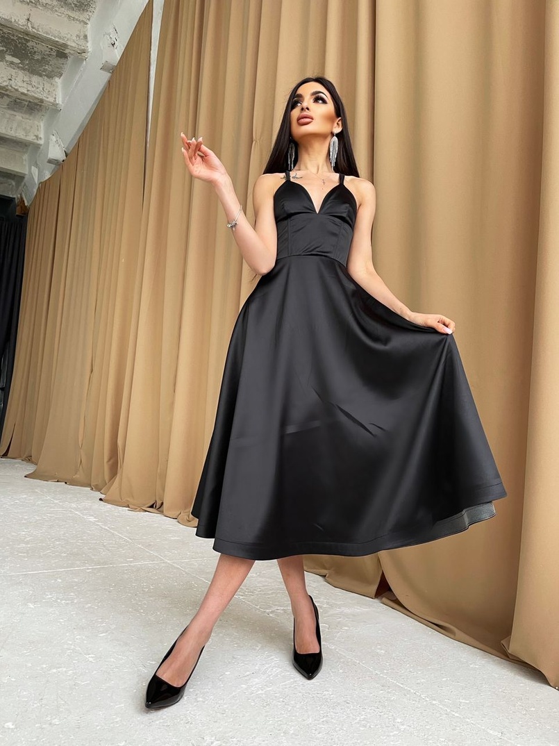 Платье-миди с корсетным верхом  | PUSHKA SHOP