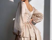 Сукня з корсетом, декорованим стразами  Ручна робота  | PUSHKA SHOP