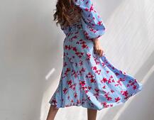 Сукня -міді зі шнурівкою на спинці та розрізом на ніжці | PUSHKA SHOP