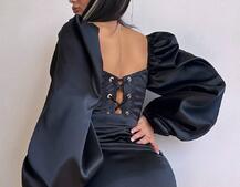 Атласний комплект: корсет + спідниця декорована бахромою зі страз Атласний комплект: корсет + спідниця декорована бахромою зі страз | PUSHKA SHOP