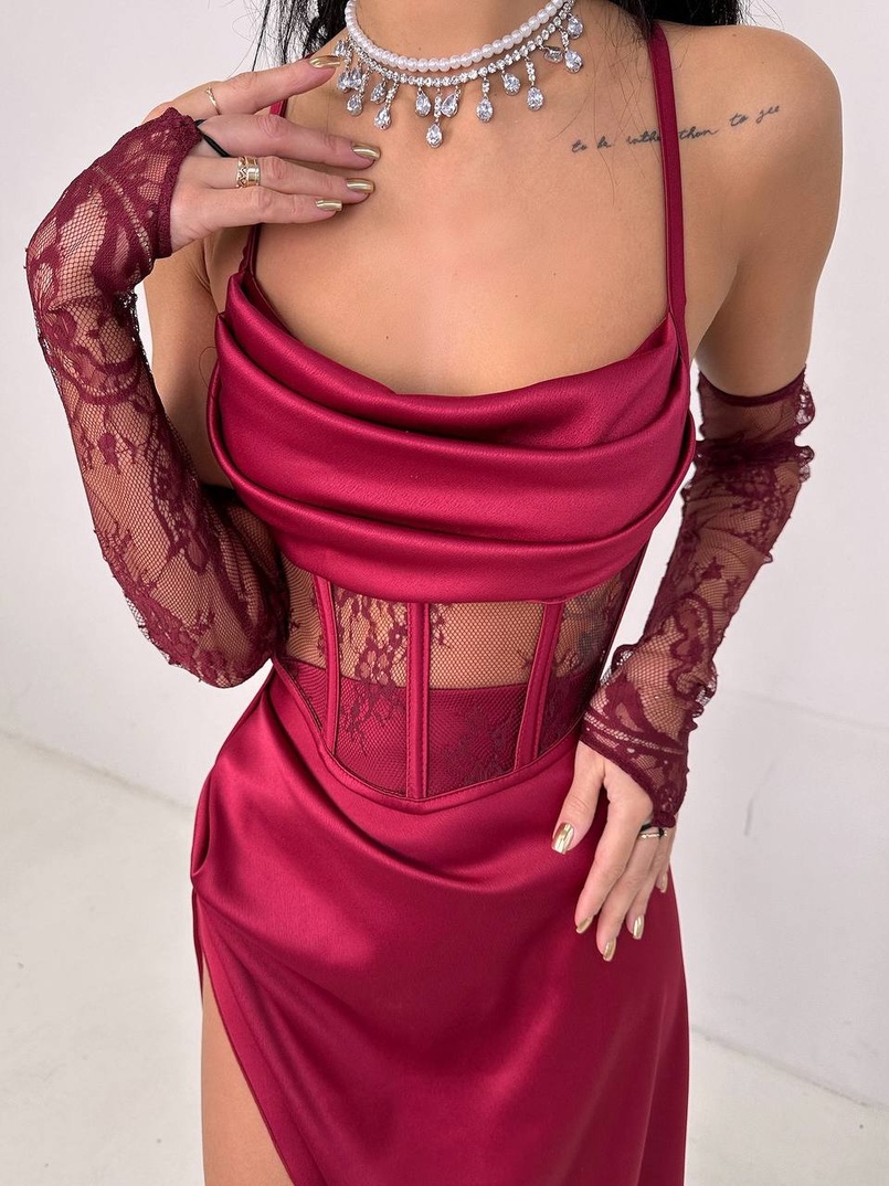 Комплект: корсет+ рукавички + спідниця максі | PUSHKA SHOP