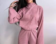 Повсякденний костюм із теплого трикотажу-рубчика Повсякденний костюм із теплого трикотажу-рубчика | PUSHKA SHOP