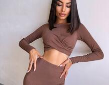 Комплект: топ + спідниця с розрізами  | PUSHKA SHOP