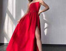 Сукня максі  з розрізом на спідниці  | PUSHKA SHOP