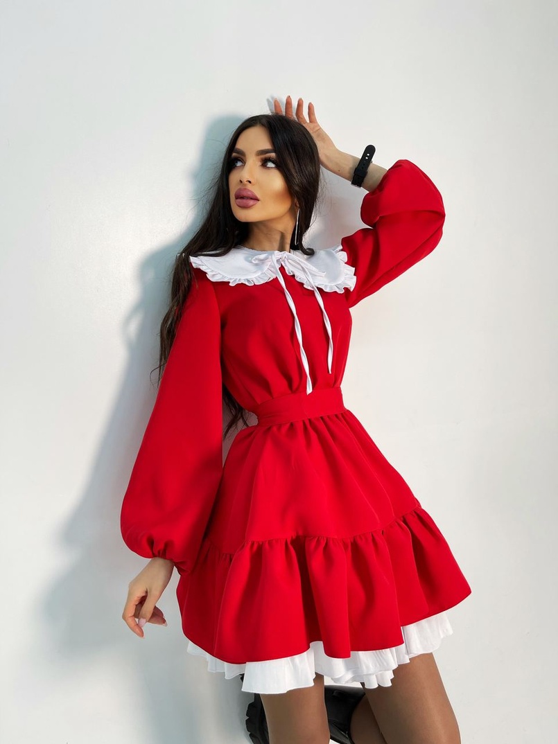 Платье со съёмным воротничком и подъюбником Платье со съёмным воротничком и подъюбником | PUSHKA SHOP